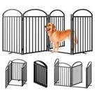 Puerta para perros Snuowu de 4 paneles metálicos plegables 244x81 cm