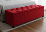 Puf Baú Estofado Capitonê Queen 160x40x45cm Vermelho - Produto Direto de Fábrica Puf Baú Estofado Capitonê Queen 160x40x45cm Vermelho - Produto Direto de Fábrica