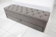 Puf Baú Estofado com Gaveta King 195x50x45cm Cor Camurça - Materiais de Alta Qualidade