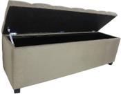 Puf Baú Estofado Em Capitonê Queen 160x40x45cm Na cor Bege - Ampla Capacidade de Armazenamento Puf Baú Estofado Em Capitonê Queen 160x40x45cm Na cor Bege - Ampla Capacidade de Armazenamento