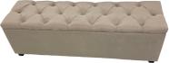 Puf Baú Estofado Queen 160x40x45cm Cor Areia - Produto de Alta Durabilidade