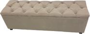 Puf Baú Estofado Tamanho King 190x40x45cm Guarda Volume Na Cor Areia