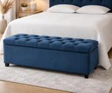 Puf Baú Recamier Estofado Casal Azul Marinho 140x40x45cm Produto Com Alta Qualidade e Conforto