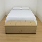 Puf Baú Sapateiro Com Gaveta Queen 160x50x45cm Cor Bege Elegância Para o Seu Lar