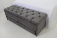 Puf Baú (Sapateiro) Com Gaveta Queen 160x50x45cm Cor Camurça - Estrutura em MDF