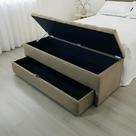 Puf Baú (Sapateiro) Com Gaveta Queen 160x50x45cm Cor Marrom Claro - Elegância Para o Seu Lar