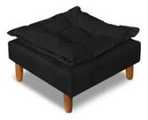 Puf puff Decorativo p Descanso Pes Palito Veludo Preto