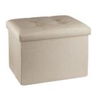 Pufe de armazenamento ALASDO Small com armazenamento 43x33x33cm Bege