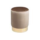 Pufe em Veludo Marrom e Metal 43,5X35cm - Mart