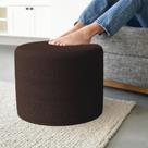Pufe otomano ZICOTO Beautiful Boucle com espuma vermelha