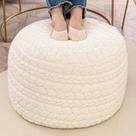 Pufe Ottoman Poofieotto Redondo Creme 51x35cm