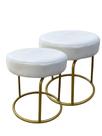 Pufes, Banqueta Puff Banco Pes Ferro Assento Luxo Design