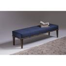 Puff 160cm Pés Imbuia Livia Moderno Azul