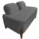 Puff 2 Lugares Virginia Tecido Boucle Cinza Escuro Puff 2 Lugares Virginia Tecido Boucle Cinza Escuro