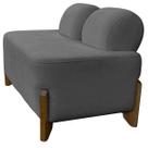 Puff 2 Lugares Virginia Tecido Boucle Cinza Escuro Puff 2 Lugares Virginia Tecido Boucle Cinza Escuro