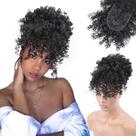 Puff afro de rabo de cavalo com franja e cordão sintético 1B