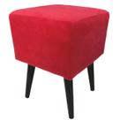 Puff Angel Quadrado Sued Vermelho