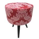 Puff Angel Redondo Pé Palito 217 Vermelho com Branco