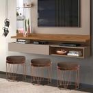 Puff Aramado Babu Com Armação Bronze Estofado Em Linho