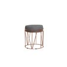 Puff Aramado Babu Com Armação Bronze Estofado Em Linho