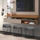 Puff Aramado Babu Preto Linho Cinza - Metal Móveis