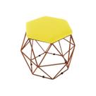 Puff Aramado Bronze Decorativo Suede Amarelo