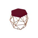 Puff Aramado Bronze Decorativo Suede Marsala