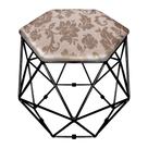 Puff aramado hexagono linho a15 base pre Puff aramado hexagono linho a15 base pre