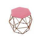 Puff Aramado Onix Hexagonal Base Bronze Rosa