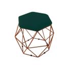 Puff Aramado Onix Hexagonal Base Bronze Suede Verde Militar Puff Aramado Onix Hexagonal Base Bronze Suede Verde Militar