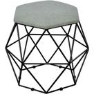 Puff Aramado Preto Six L02 Linho Cinza Escuro