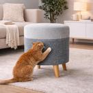 Puff Arranhador para Gato Sala Moderna Decorativo Linho