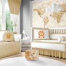 Puff assento para criança infantil personalizado safari redondo quarto decoração