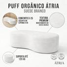 Puff Atria Orgânico 100cm em Suede Branco Design Moderno e Conforto Puff Atria Orgânico 100cm em Suede Branco Design Moderno e Conforto