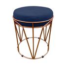 Puff Babu Suede Base Cobre Drossi Azul Marinho