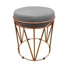 Puff Babu Suede Base Cobre Drossi Grafite