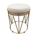 Puff Babu Suede Base Dourado Drossi Bege Puff Babu Suede Base Dourado Drossi Bege