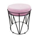 Puff Babu Suede Rosa Bebê Base Preto Puff Babu Suede Rosa Bebê Base Preto