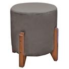 Puff Bally Luxo Banqueta Redonda Madeira Maciça Veludo Várias Cores - Will Decor