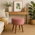 Puff Banco Decorativo Lia Veludo Rosa