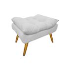 Puff Banco Estofado Decorativo Para Recepção Clínica Karen Corano Branco - LM DECOR Puff Banco Estofado Decorativo Para Recepção Clínica Karen Corano Branco - LM DECOR