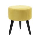 Puff Banco Luca em Tecido Suede - Amarelo