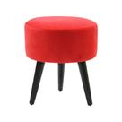 Puff Banco Luca em Tecido Suede - Vermelho