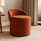 Puff Banco Orgânico Encosto Redondo Sala Estar Quarto Suede Cor:Bege