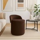 Puff Banco Orgânico Encosto Redondo Sala Estar Quarto Suede Marrom Puff Banco Orgânico Encosto Redondo Sala Estar Quarto Suede Marrom