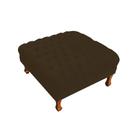 Puff Banco Retrô Luis Xv Capitonê 40 x 70 x 70cm Quarto Closet Suede Marrom - LM DECOR