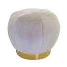 Puff Banqueta de Apoio Metal Dourado Est Bege Luxo