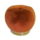 Puff Banqueta de Apoio Metal Dourado Est Laranja Luxo