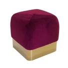 Puff Banqueta de Apoio Quadrado Estofado Vinho Luxo Puff Banqueta de Apoio Quadrado Estofado Vinho Luxo
