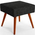Puff Banqueta Decorativa Com Pés Palito Lívia W01 Linho Chumbo - Lyam Decor Puff Banqueta Decorativa Com Pés Palito Lívia W01 Linho Chumbo - Lyam Decor